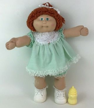 Cabbage Patch Kids Ginger Girl Doll W Green Outfit Accessories Coleco 1982 Pmi