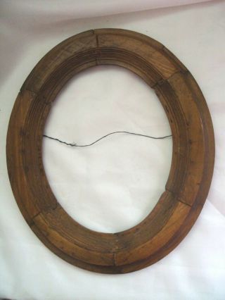Vintage Dovetail Hand Carved Dark Oval Wood 14.  25 " X 12 " Frame