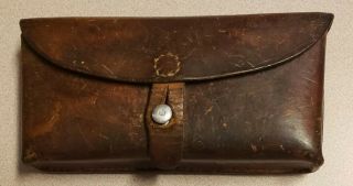 Vintage Swiss Army Military Leather Ammo Belt Pouch 1966