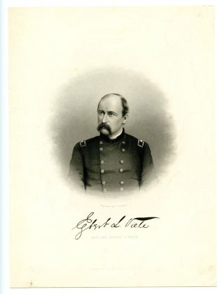 Egbert L Viele,  Civil War Union General/new York,  Steel Engraving (7937)