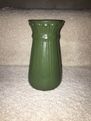 Stamped Western Stoneware Co.  Monmouth Ill.  6”green Vase American Art Pottery
