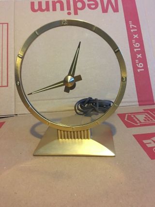 Vintage Jefferson Golden Hour Glass Electric Clock.  Powers On