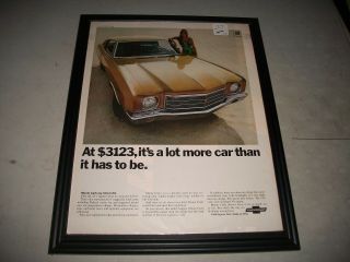 1970 Chevrolet Monte Carlo Vintage Print Ad Art Collectible