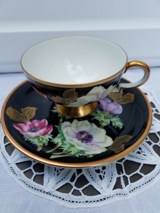 Vtg Rw Bavaria Germany Bone China Tea Cup Saucer Gold Decorated