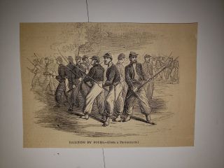 11th Indiana Regiment Zouaves Civil War Rallying By Fours 1861 Hw Sketch Print