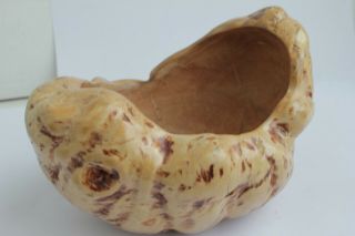 Vintage Swedish Birch Burl Wooden Bowl Hand Carved