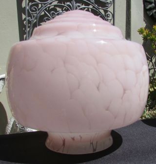 Vintage Large Mottled Pink Beehive Shaped Glass Lamp Light Shade Diana