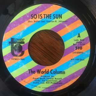The World Column So Is The Sun Northern Soul Funk Tower 45