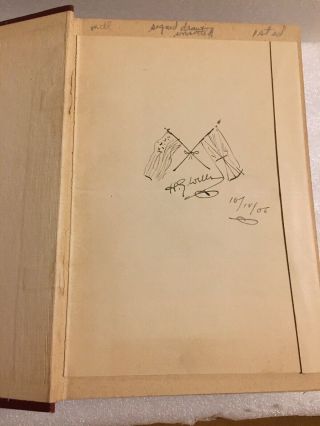 H.  G.  Wells Signed Book And Sketch (1st Ed. ) “Ann Veronica” Famed Author 2