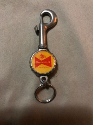 Rare Vintage Budweiser Key Chain & Bottle Opener Combo - Key Ring Keychain