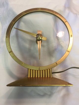 Vintage Jefferson Golden Hour Electric Mystery Clock 580 - 101 Repair Or Parts