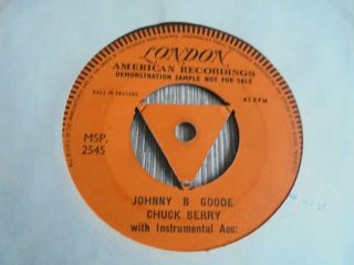 Chuck Berry - Johnny B Goode 1959 Uk 45 London One Sided Demo
