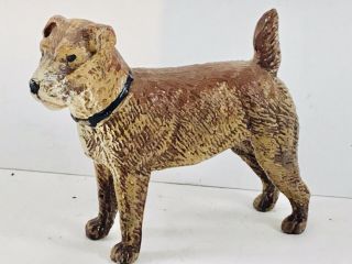 Antique German Cold Painted Lead Metal Irish Terrier Dog Figurine Vienna Bronze