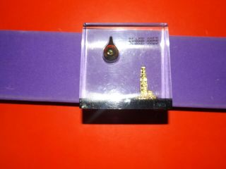 Vintage Black Gold Lucite Paperweight Oil And Gold Colored Oil Well So Neat