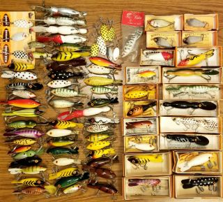 78 Vintage Bomber Old Fishing Lures,  20 Boxes,  Rare Colors,