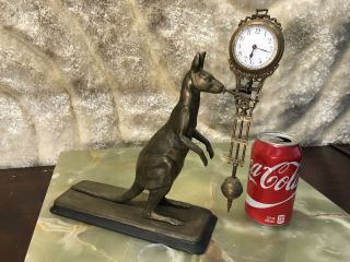 Unusual Mechanical Kangaroo Mystery Swinger Clock,  Whole Clock Movement Swings