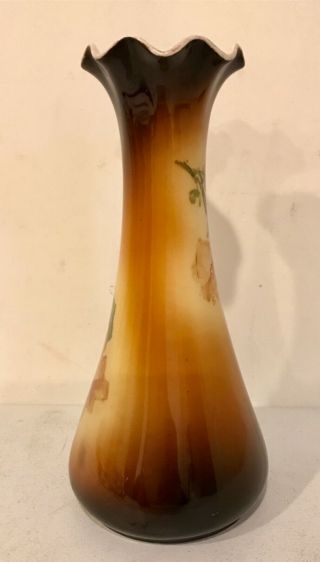 Antique Victorian Warwick China IOGA Vase Hibiscus 2