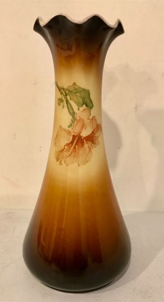 Antique Victorian Warwick China IOGA Vase Hibiscus 3