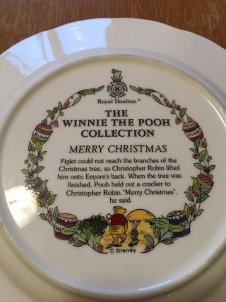 Royal Doulton Vintage Winnie the Pooh “Merry Christmas” Plate,  Saucer & Cup Set 3
