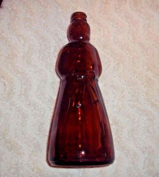 Vintage Mrs.  Butterworths - Aunt Jemima Dark Brown Glass Syrup Bottle 10 " Tall