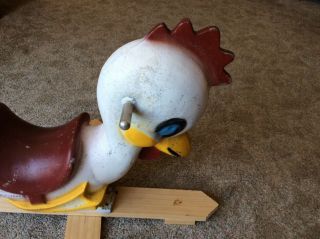 Playground Play Spring Ride Vintage Saddle Mates Chicken Rooster Cast Aluminum