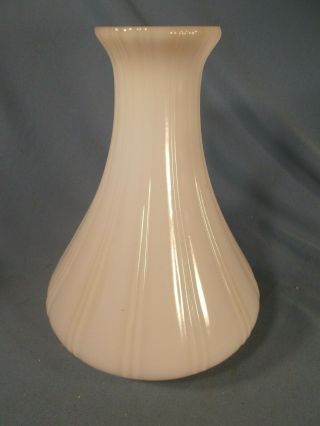 White Milk Glass Angle Lamp Chimney Shade Ribbed Oil Kerosene Vtg Antique
