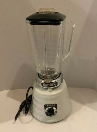 Vintage 1950s Osterizer Deluxe Creamy White Beehive Blender - Model 403 -