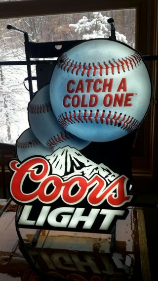 Vintage Coors Light Bar Light.  Balls Light Up Series.  Catch A Cold One.