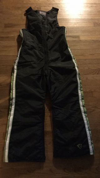 Vintage Arctic Cat Arcticwear Black Bib Snowmobile Overall Snow Pants Men’s L