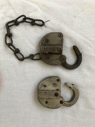2 Antique Vintage Railroad Locks Stainless Steel D & H And Lanc Pa