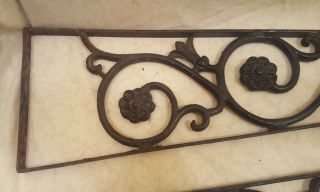 2 VINTAGE WROUGHT IRON BRACKETS SALVAGE for Signs,  Garden or Decoration 2