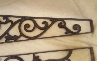 2 VINTAGE WROUGHT IRON BRACKETS SALVAGE for Signs,  Garden or Decoration 3