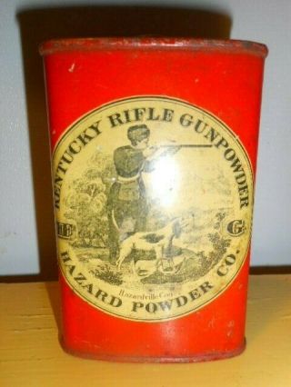 Vintage Kentucky Rifle Gunpowder Tin Hazard Powder Co.  Haszrdville Con.