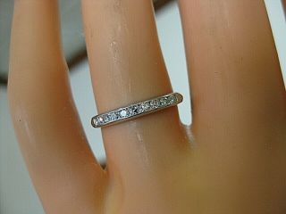 Antique Platinum 9 Diamond Wedding Band Ring