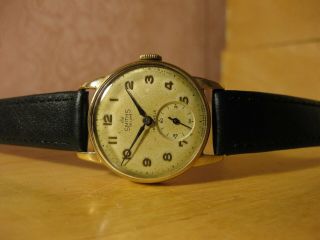 SMITHS DELUXE 1960 ' S 9CT SOLID GOLD MECHANICAL VINTAGE MENS WATCH 3
