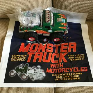 2007 Hess " Monster Truck With Motorcycles " - With The Bag