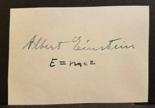 Albert Einstein Signed Autographed Signature Cut With E=mc²