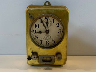 Vintage Hawkeye 1920’s Railroad Brass Reminder Clock