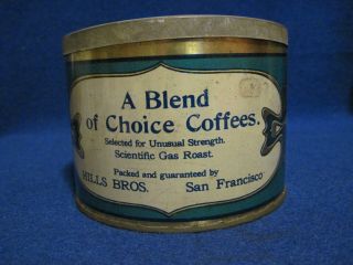 Vintage Hills Bros Blue Can Brand 1 LB Coffee Can 2