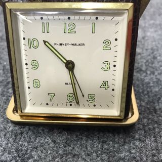 Vintage Phinney Walker Radium Travel Alarm Clock Watch Germany Full Functioning