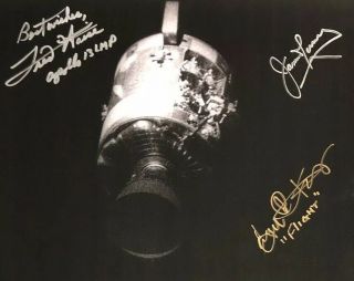 James Lovell Fred Haise Kranz Authentic Hand Signed 8x10 Photo Nasa Apollo 13