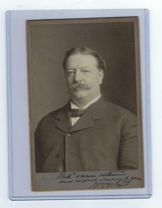Spectacular William H.  Taft Signed Inscribed Photo Cabinet Card