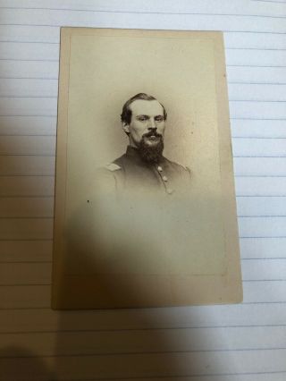 Civil War Soldier Cdv (man With A Beard From Shoulders Up)