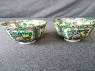 Vintage P.  C.  T.  Rose Medallion Rice Bowls Japanese Porcelain Ware - Set Of 2