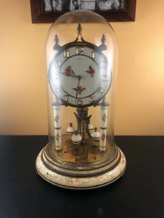 Vintage Kundo Anniversary Clock Germany Hand Painted