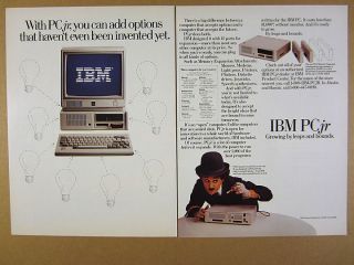 1984 Ibm Pcjr Pc Jr Personal Computer & Memory Expansion Photo Vintage Print Ad