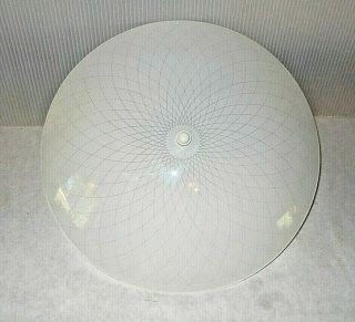 Mcm Round Glass Flush Mount Ceiling Kit Light Frosted Spirograph Swirl 15 "