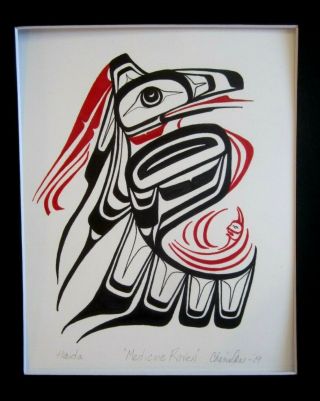 Northwest Coast Art - Haida Nw Medicine Raven - Painting