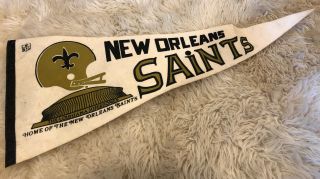 Rare Vtg Nfl Orleans Saints Louisiana Superdome 30” Felt Pennant Banner Flag