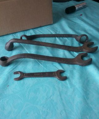 4 Antique Ford Model T Tools Wrenches Script